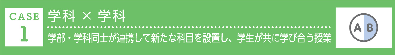 ケース1 学科×学科 学部・学科同士が連携して新たな科目を設置し、学生が共に学び合う授業